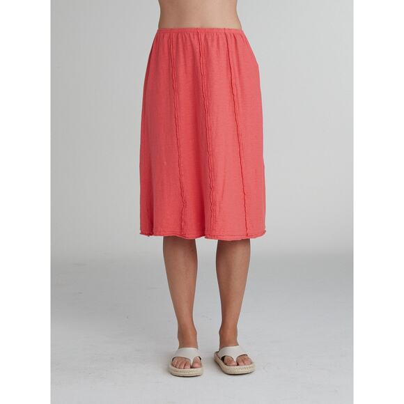 Cut Loose Linen Cotton Jersey Seamed Skirt - Picture 1 of 4